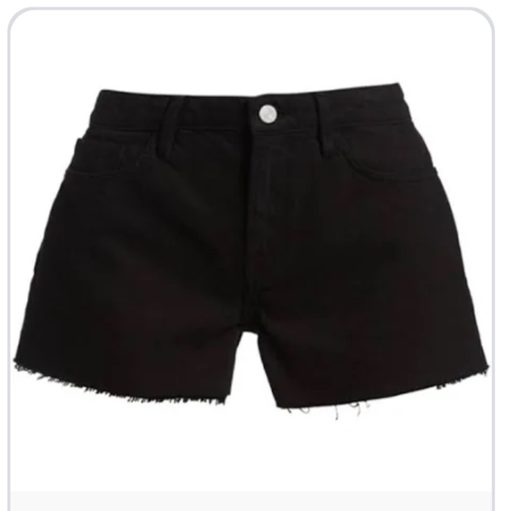 Frame Le Grand Garon Black Denim Shorts